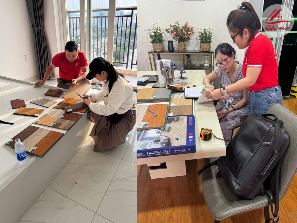 Mang mẫu miễn phí tận nơi cho khách hàng tham khảo