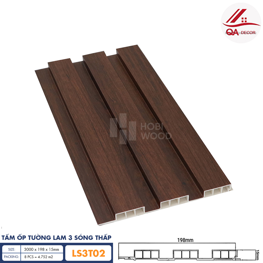 Tấm Ốp Lam Sóng HoBiWood - LS3T02 6 LS3T02