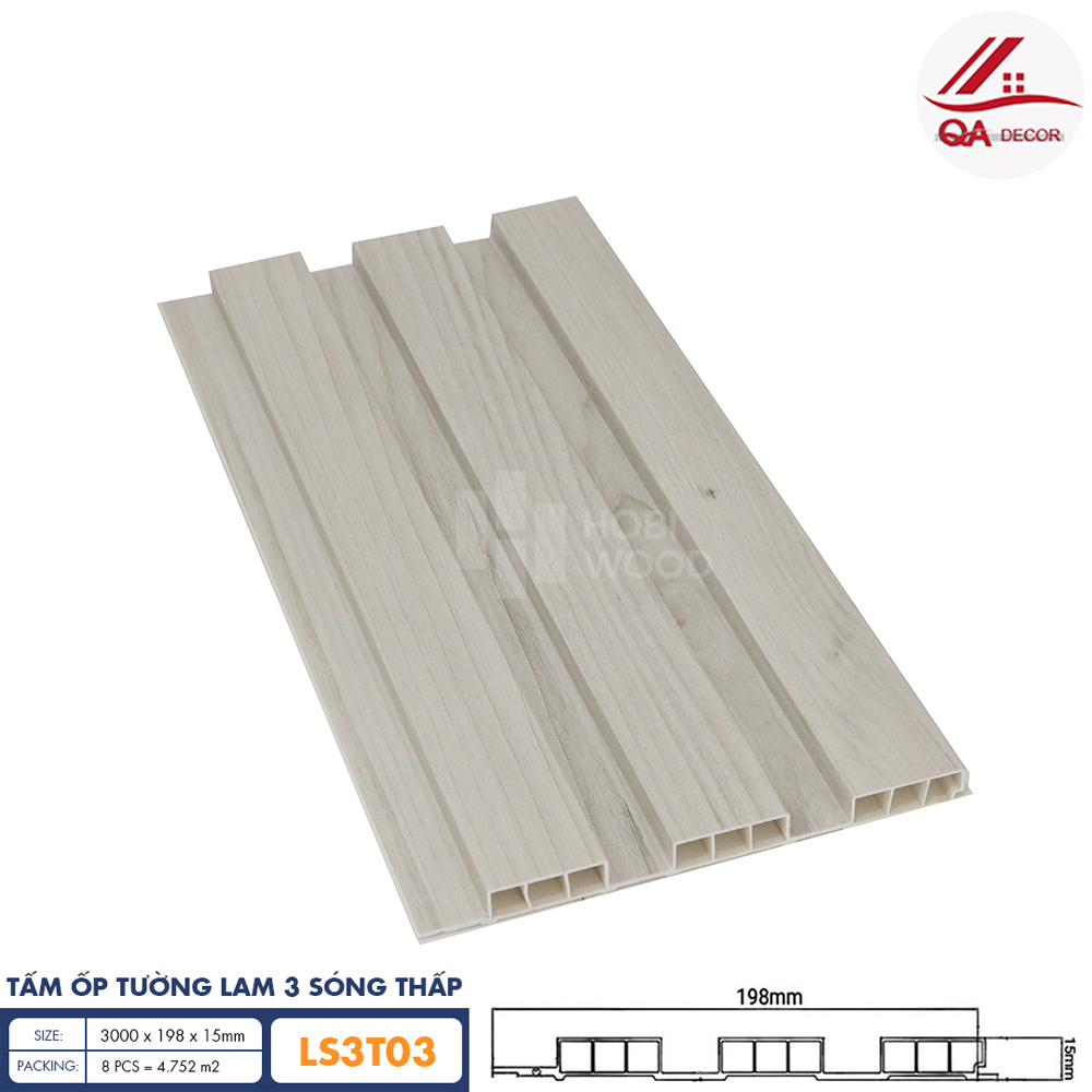 Tấm Ốp Lam Sóng HoBiWood - LS3T03 6 LS3T03