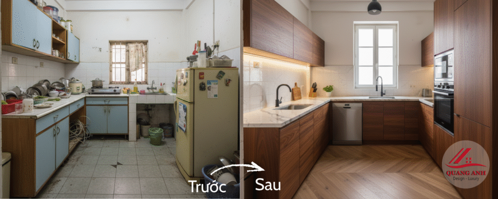 dự án thực tế nhà bếp của Quang Anh Decor