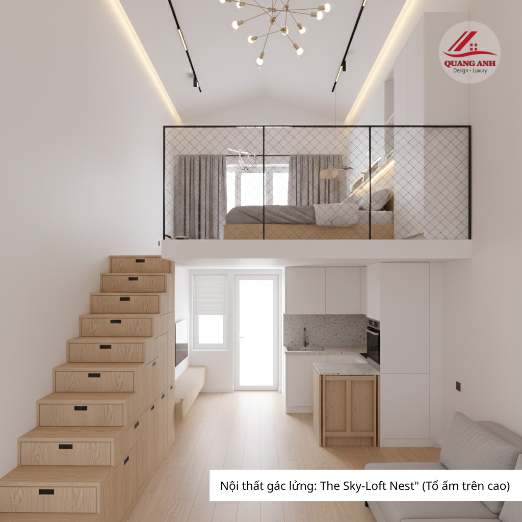 Thi công gác lửng