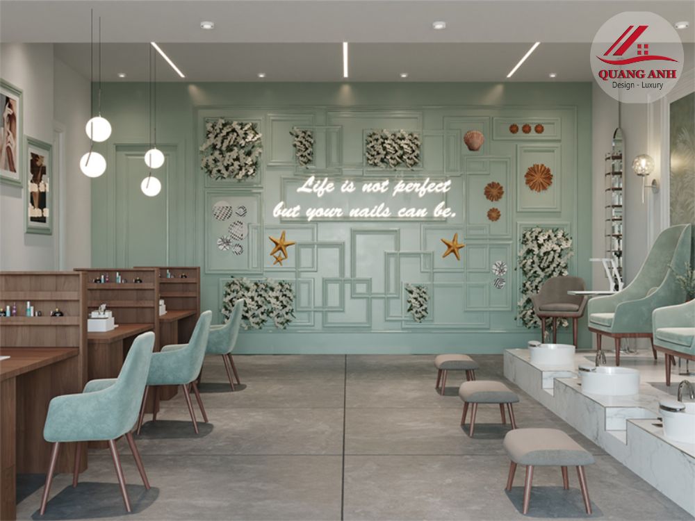 thiêt kế thi công nội thất tiệm nail